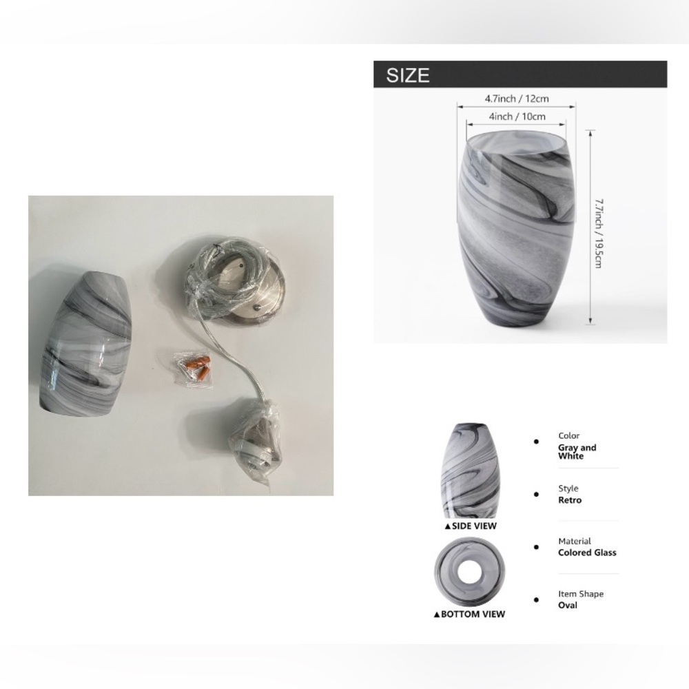Lamp Kit with ceramic globe shade, lampshade brand new